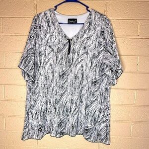Rosalyn Black and White Patterned Blouse size 42